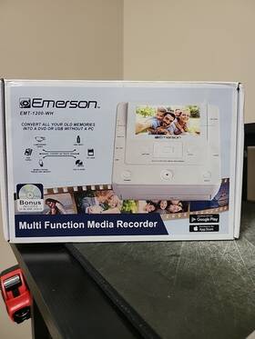 Emerson 840005013304 Emt-1200-multi Function Media Recorder With Lcd Screen - White -t7