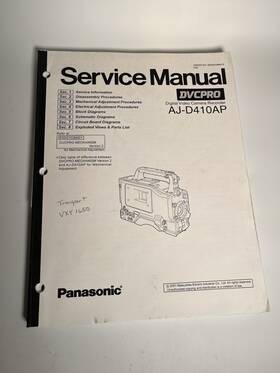 Panasonic Aj-d410ap Vntg Dvcpro Service Manual Digital Video Camera Recorder Htf
