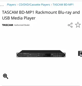 Bd-mp1 Tascam Rackmount Blu-ray And Usb Media Player New In Box Bd-mp1 Tascam Rackmount Blu-ray And Usb Media Player New In Box