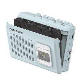 Tomashi B0dlgpdlgj Portable Cassette Player Recorder Blue With Built-in Speaker Mic Headphone Jack