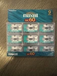 Maxell MC-60UR Mircocassette Tape Blank 9-PACK New Sealed. Price: $18.99.