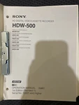 (1988) Sony Original Maintenance Manuals Model: HDW-500 Vintage Camcorder Brand. Price: $134.95.