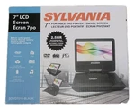 Nos Sylvania SDVD7014 Black 7" Portable Player With Swivel Screen + Charger Open. Price: $41.99.