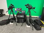 Portable 4K/HD Studio System- Blackmagic Atem, Sony FS7 Cameras, Cartoni Tripods Used. Price: $16500.00.