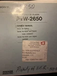 Sony Original Maintenance Manual Model: PVW-2650 Vintage Videocassette Player Good. Price: $165.95.
