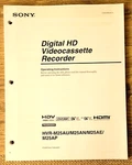 Copy Of Operating Manual For Sony Digital Hd Videocassette Recorder 105 Pages Used. Price: $8.00.